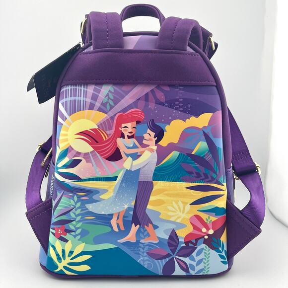LOUNGEFLY NWT Disney Backpack + Mickey Ears, The Little Mermaid - Picture 7 of 17